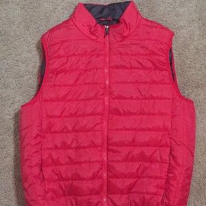 Red puffer vest